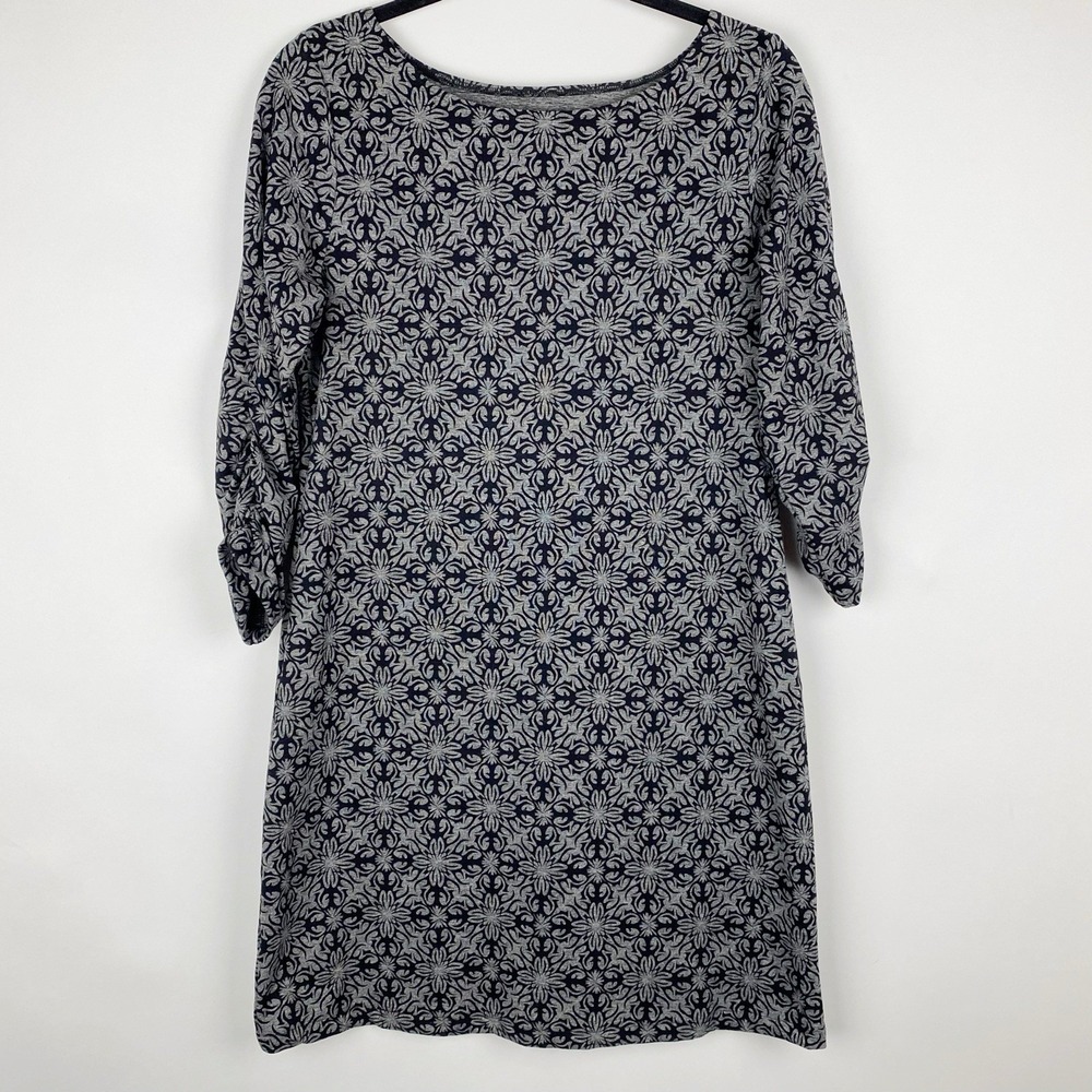 Soybu Oasis Geometric Floral Medallion‎ 3/4 Sleeve Shift Dress Womens M